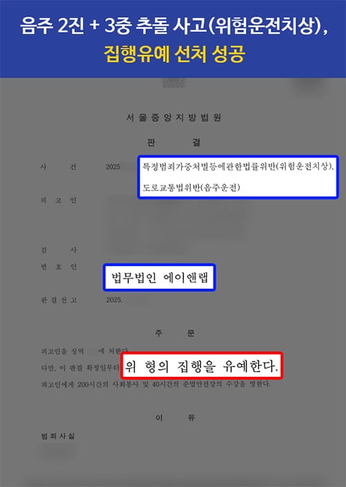 251201 음주위험운전치상 판결문